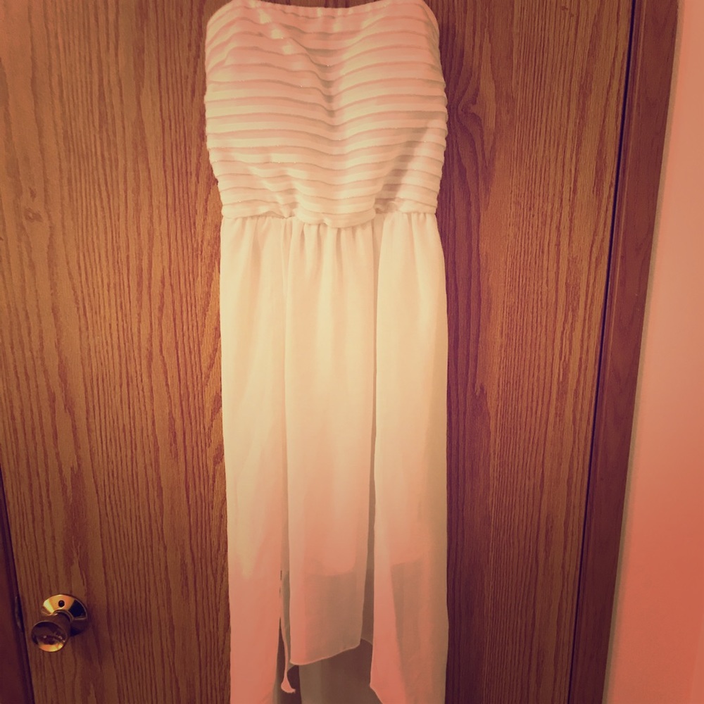 high low white dress